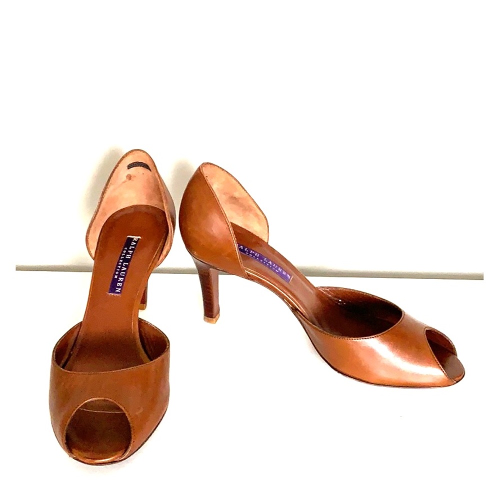Ralph Lauren Collection D’Orsay peeptoe pumps sz 7